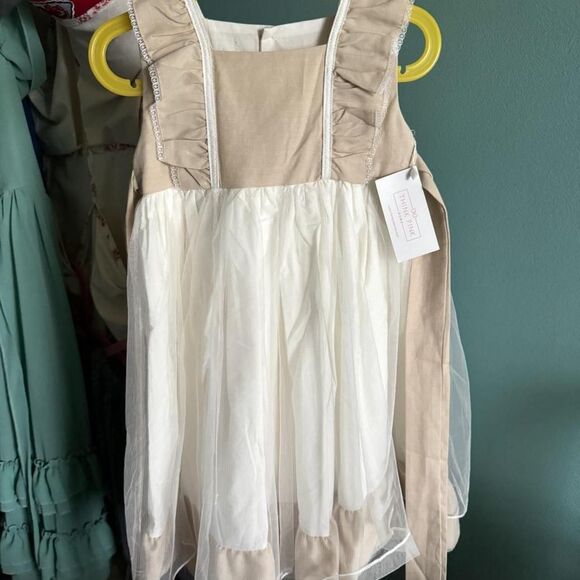 Unbranded Women's Cream and White Dress - Picture 1 of 2